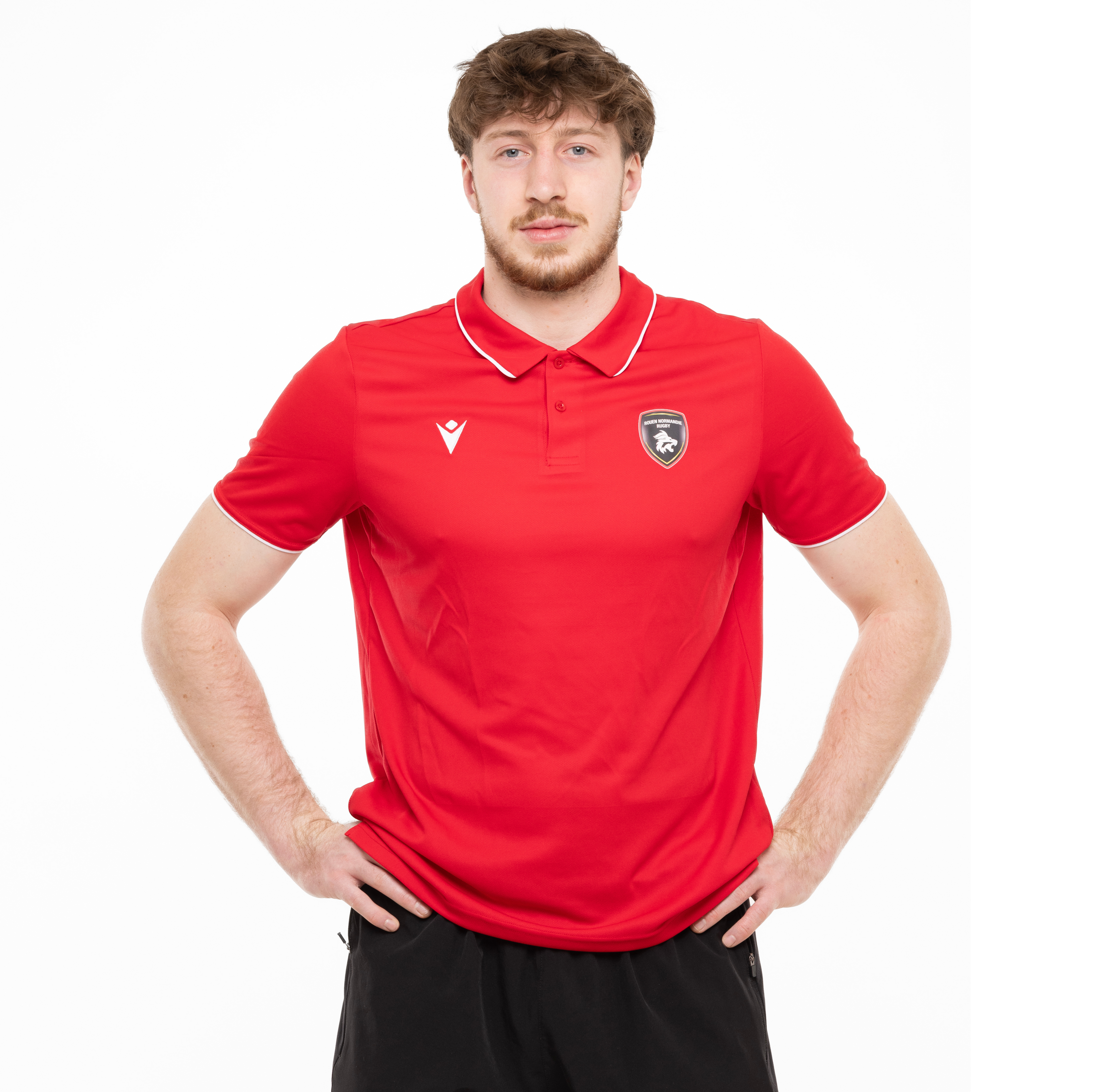 Polo d'Entraînement Rouge Rouen Normandie Rugby – Macron - Rouen Normandie Rugby