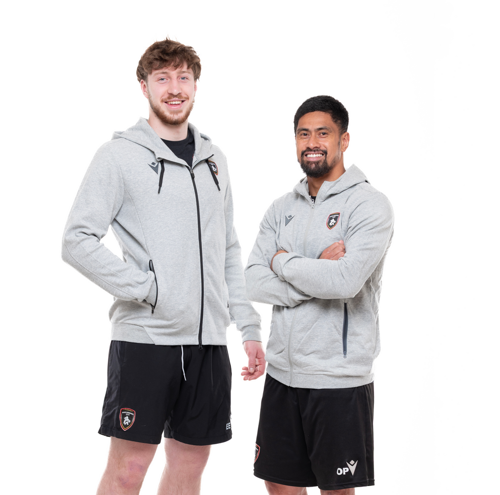 Veste à Capuche Grise Rouen Normandie Rugby – Macron - Rouen Normandie Rugby