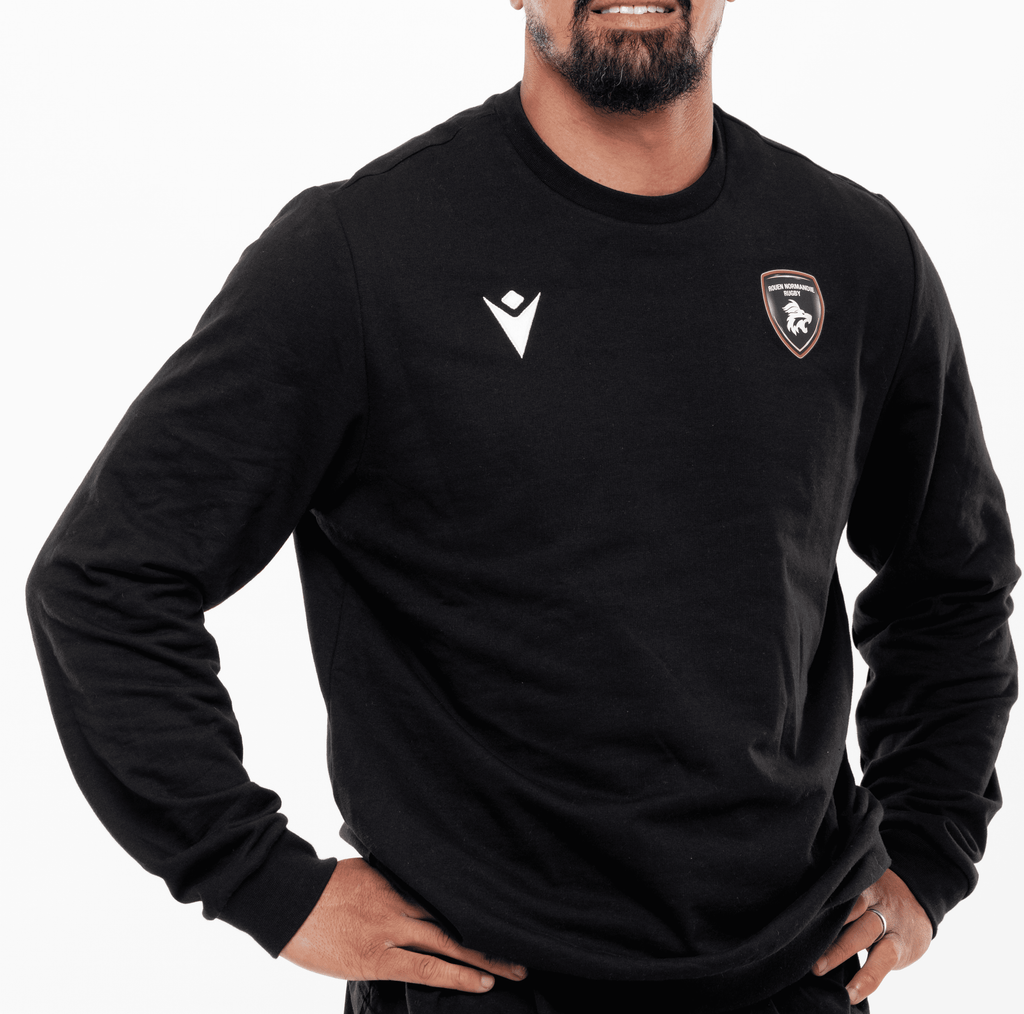 Sweatshirt Noir Axima Rouen Normandie Rugby – Macron - Rouen Normandie Rugby