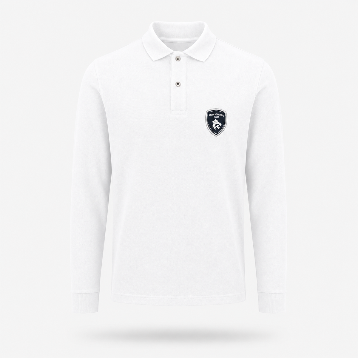 Polo Blanc manches longues x Maison Décalé - Rouen Normandie Rugby
