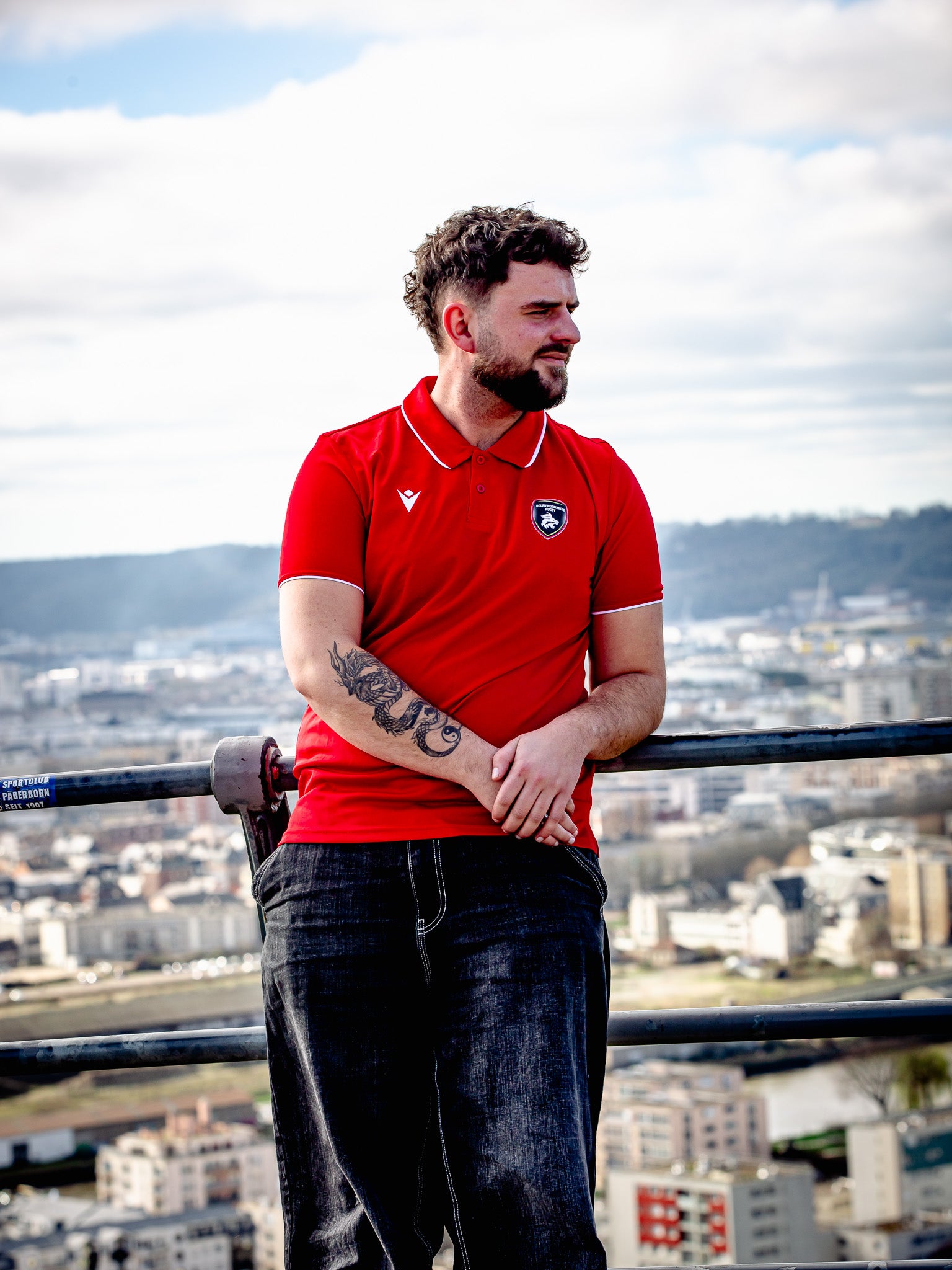 Polo d'Entraînement Rouge Rouen Normandie Rugby – Macron - Rouen Normandie Rugby