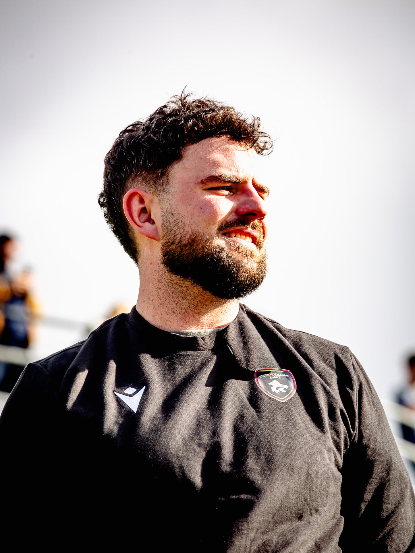 Pull à Capuche Noir Electro JR - Rouen Normandie Rugby