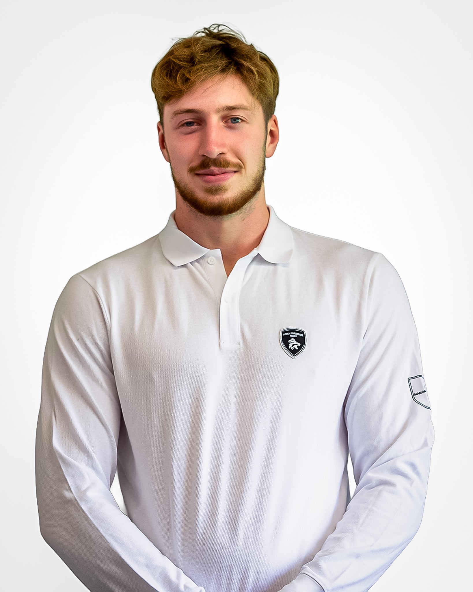 Polo Blanc Manches Longues - Rouen Normandie Rugby