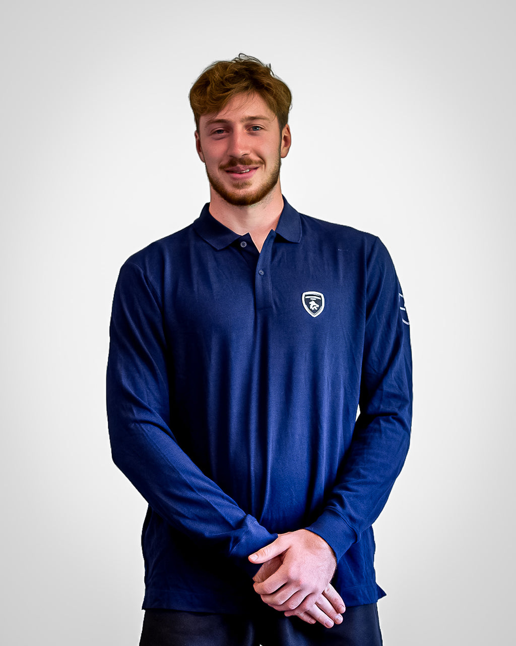 Polo Bleu Manches Longues - Rouen Normandie Rugby