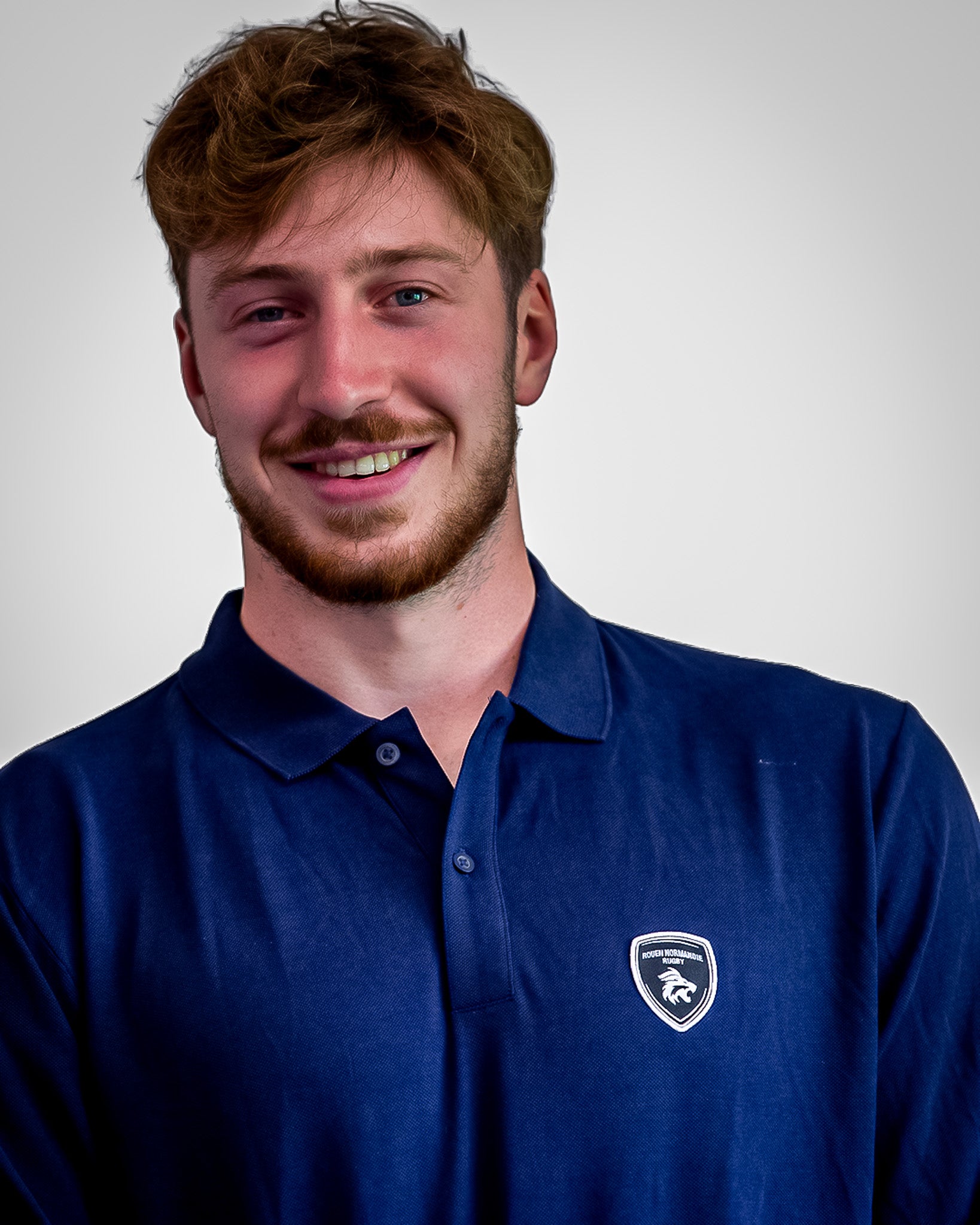 Polo Bleu Manches Longues - Rouen Normandie Rugby